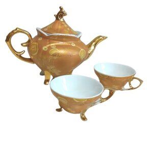 Vintage Yamasen Gold Collection Teapot & Teacups, 24ct Gold Plated